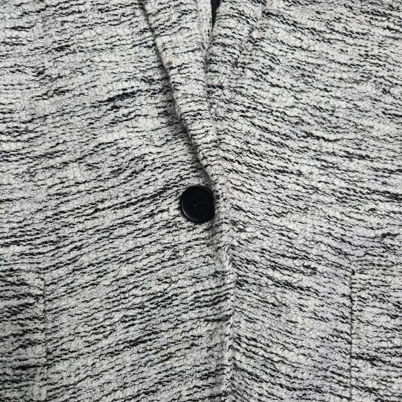 LOFT Women 10 Black Marbled One Button Notched Blazer Jacket - Picture 5 of 10